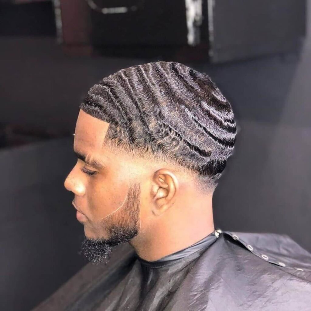 Drop Fade with Waves for Men