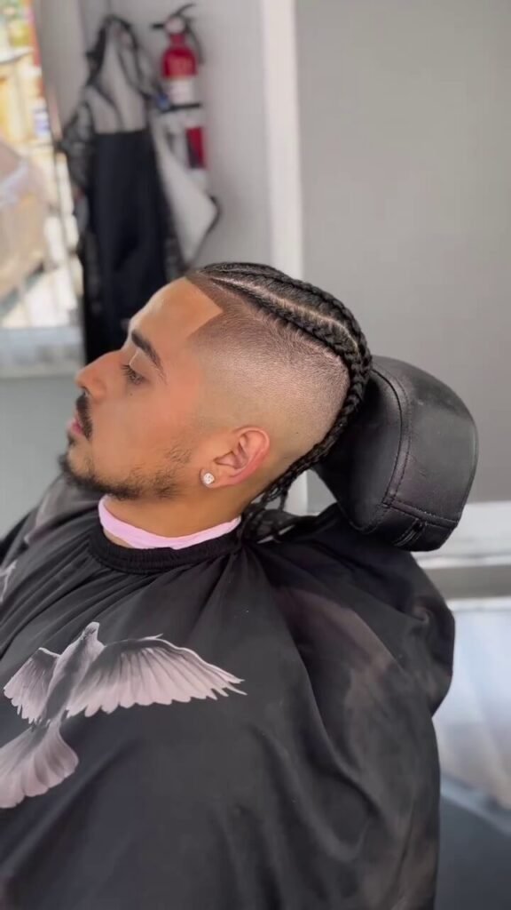 Skin Fade with Braids for Men