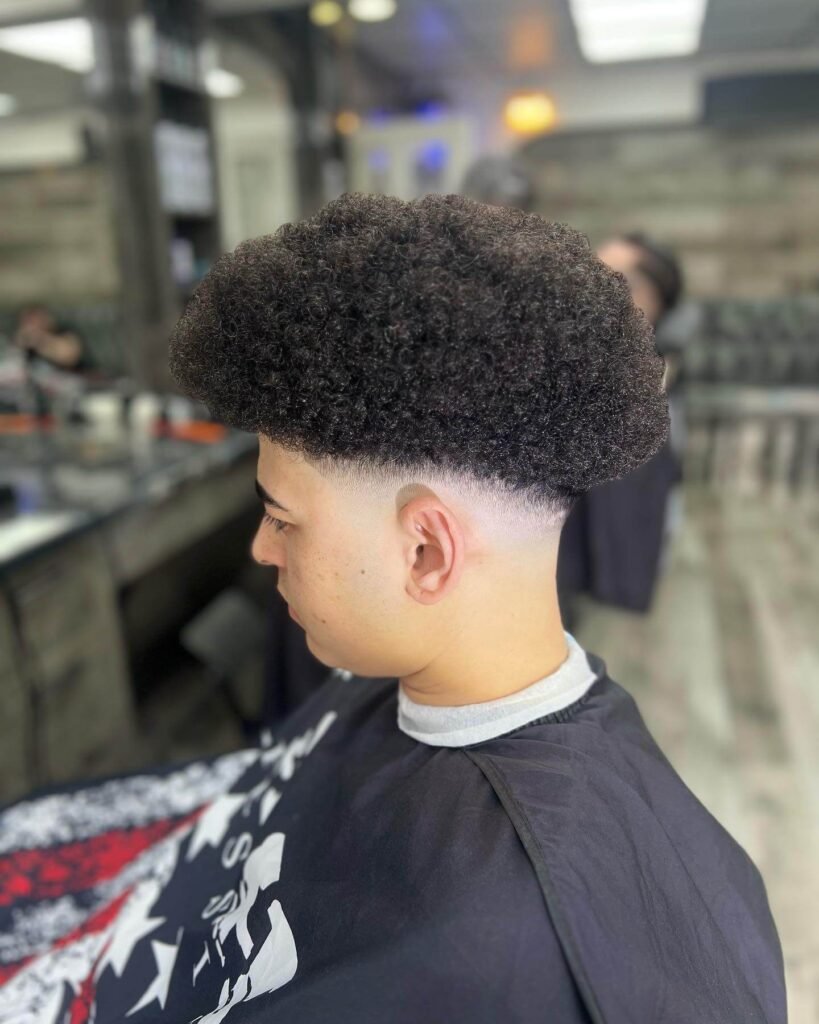 Low Fade with Afro for men