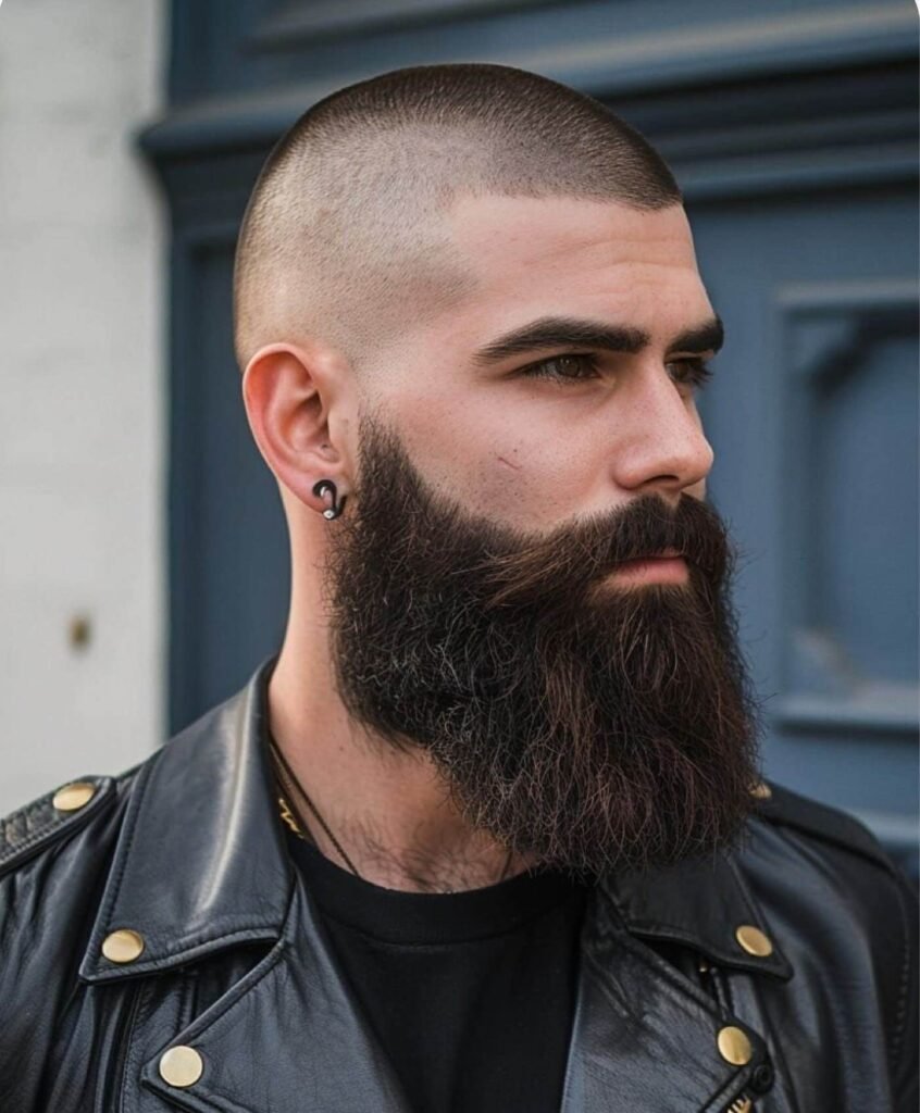 Bald Fade with Beard Haircut