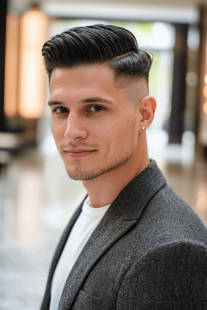 Taper Fade with Hard Part for men