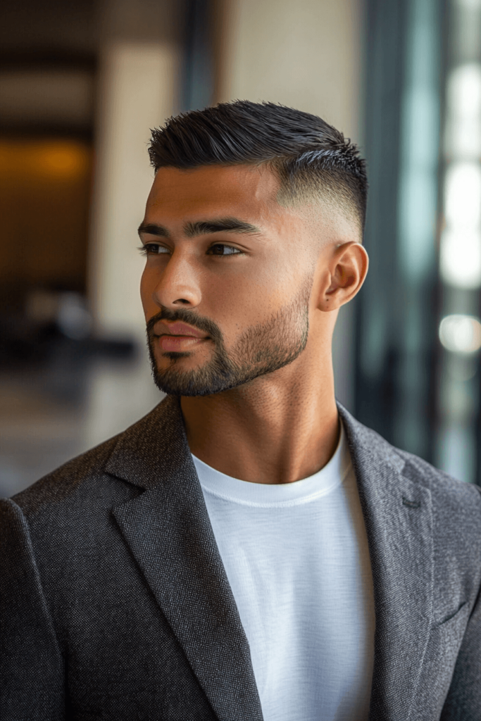 Taper Fade with Hard Part for men