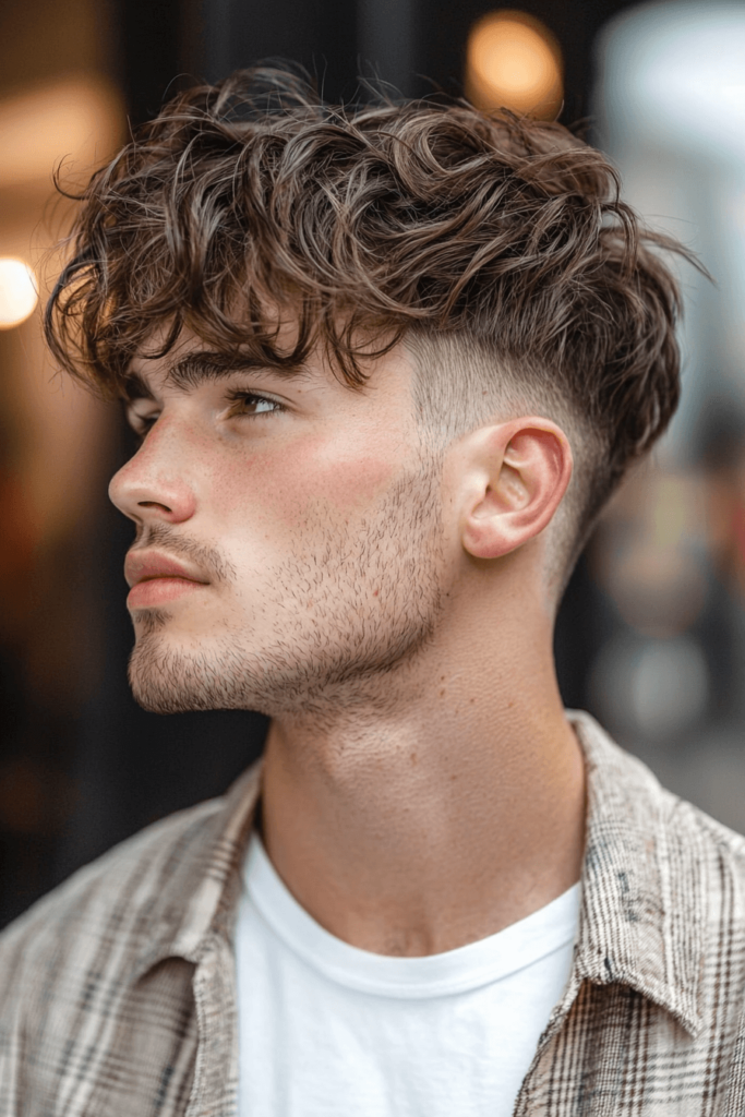 Asymmetrical Fringe haircut, modern style with angled fringe