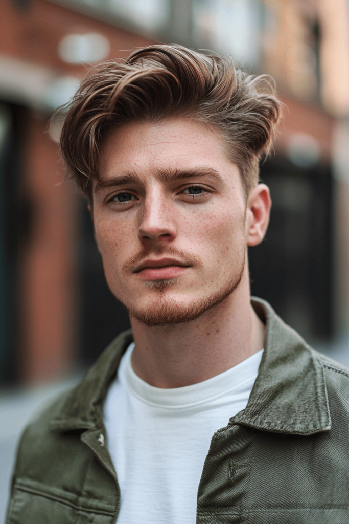 Long Top, Short Sides haircut, versatile style with long top and shaved sides