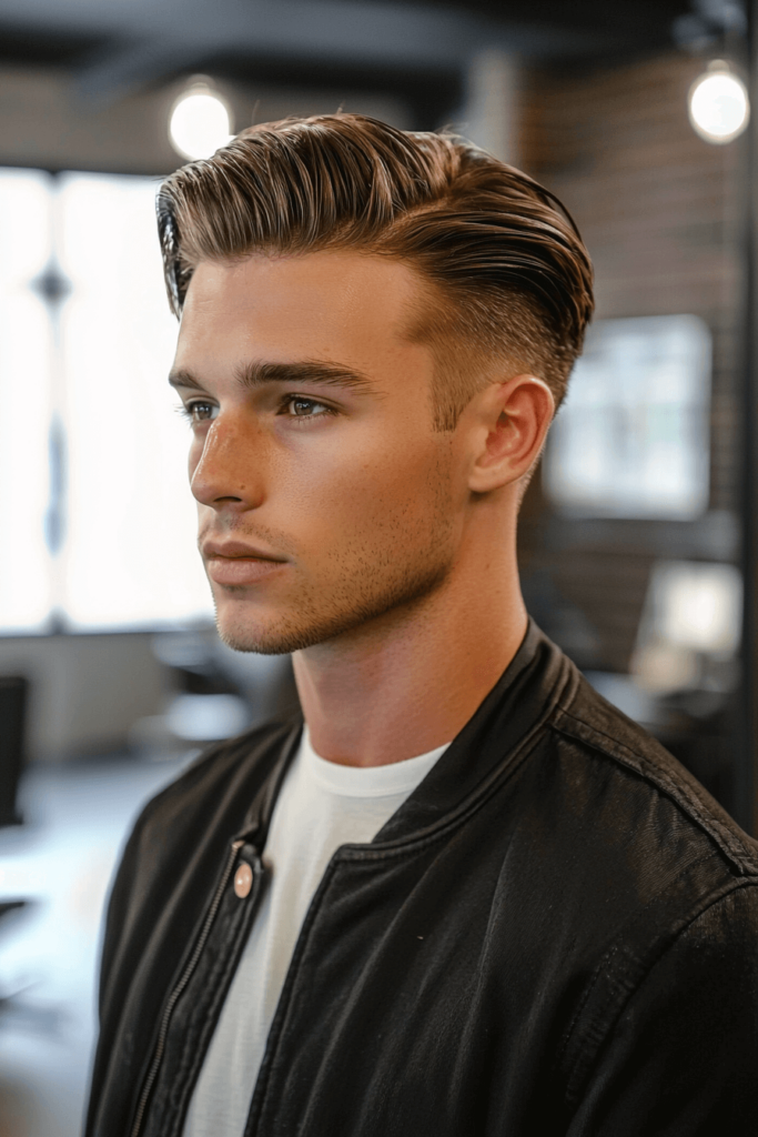 slicked-back undercut hairstyle