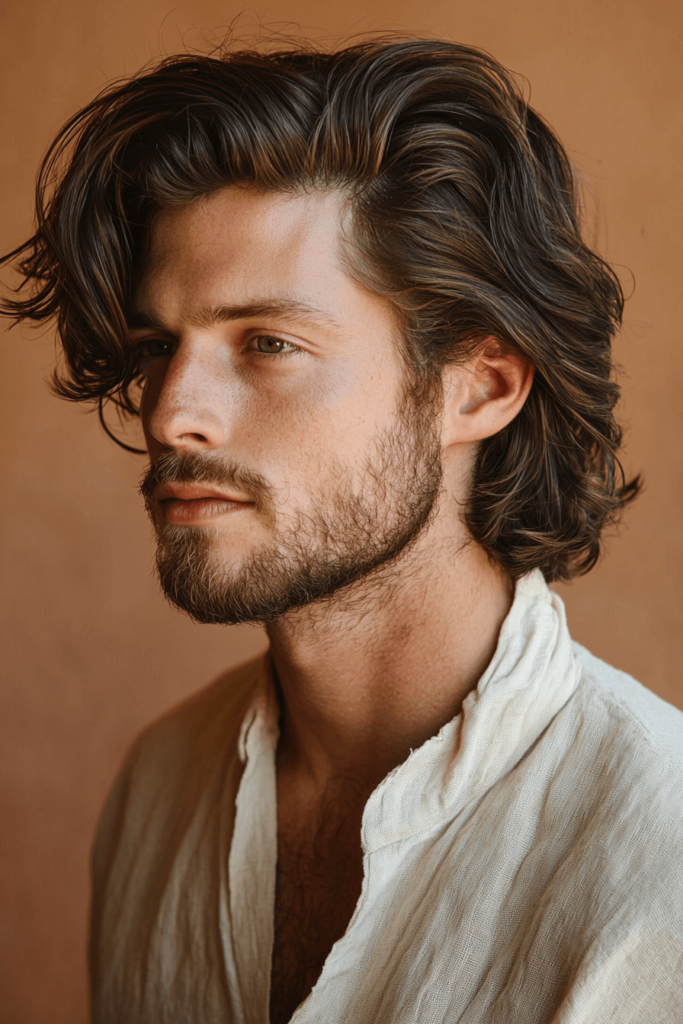 Medium-Length Wave haircut, relaxed style with natural waves