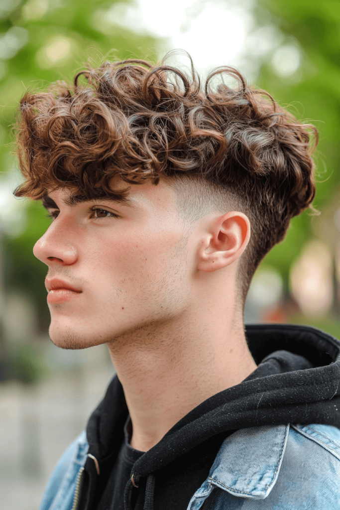 curly fringe hairstyle with defined curls