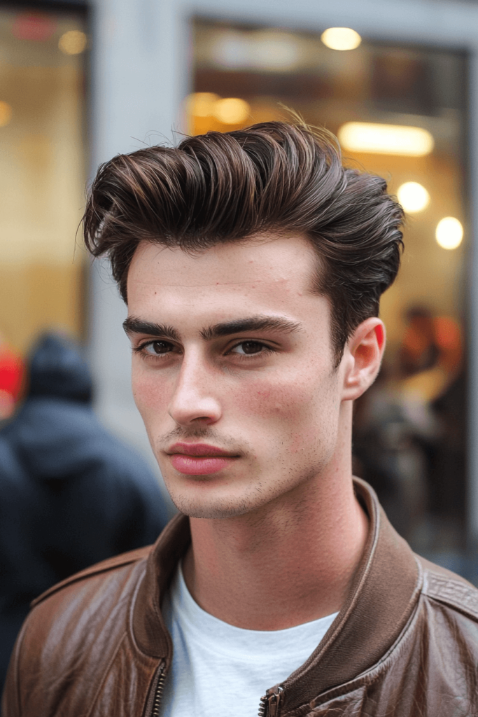 Side Part Pompadour Hairstyle for Men