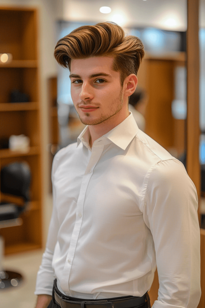 Taper Fade with Pompadour for men