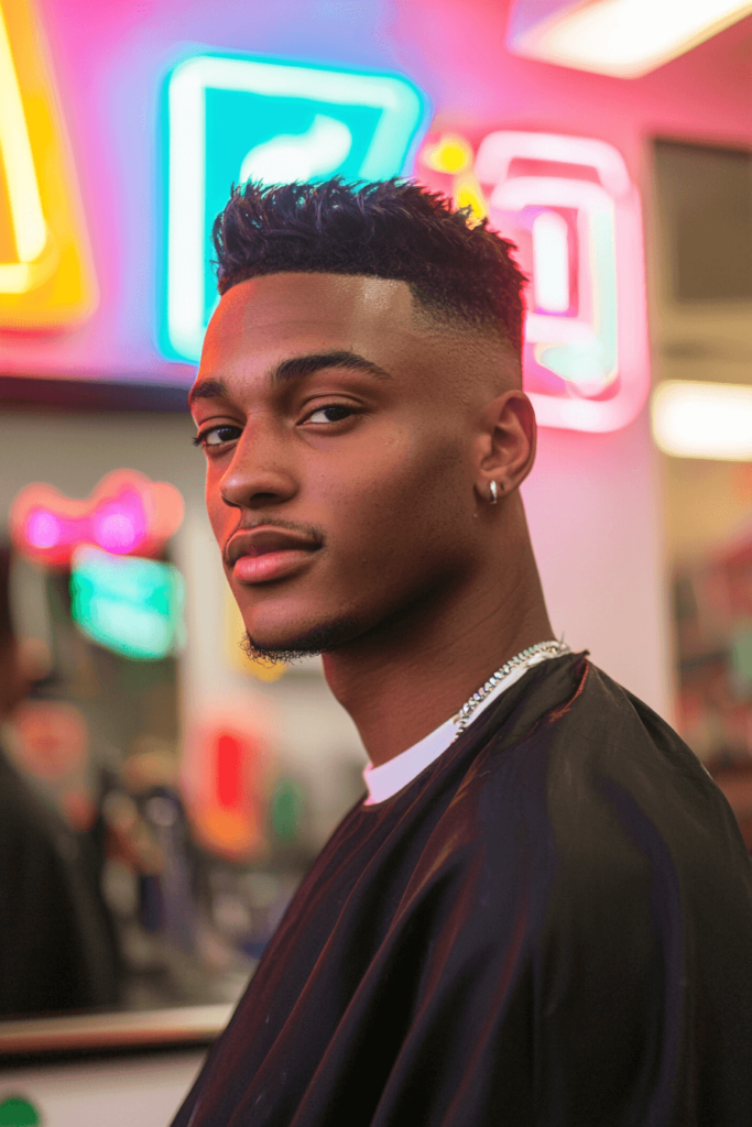 high top fade hairstyle for men with afro hair