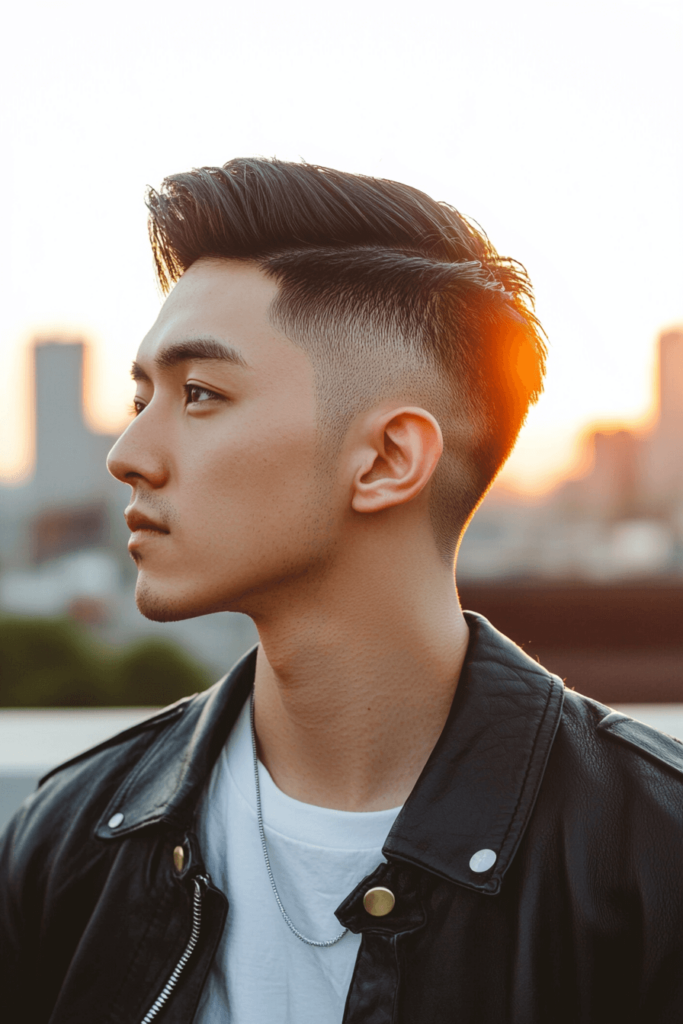 Mid Taper Fade with Line Design for men