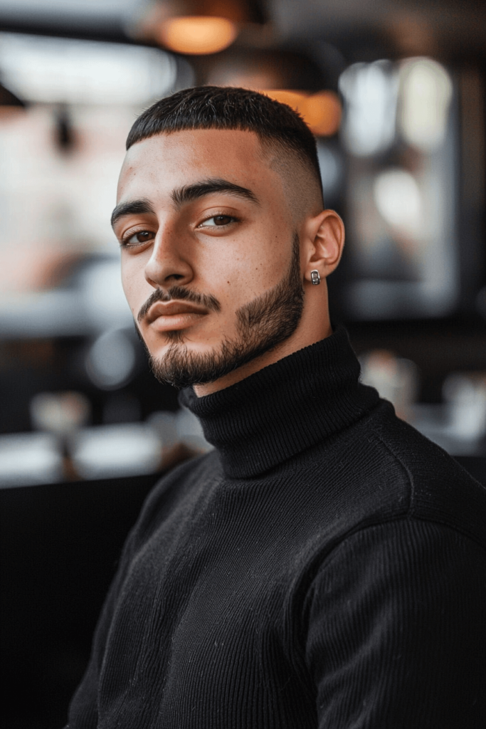 Mid Taper Fade with Caesar Cut