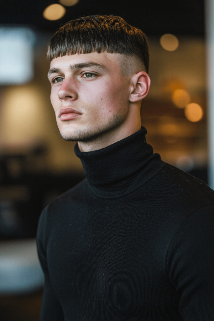 Mid Taper Fade with Caesar Cut