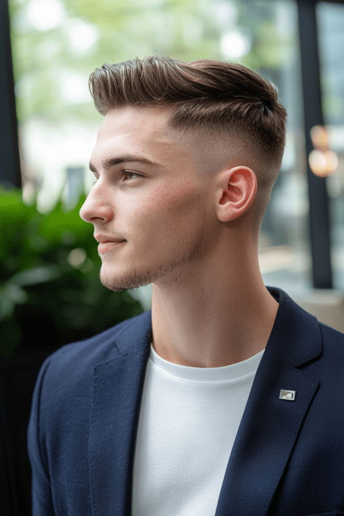 Mid Taper Fade with Quiff Hairstyle for men