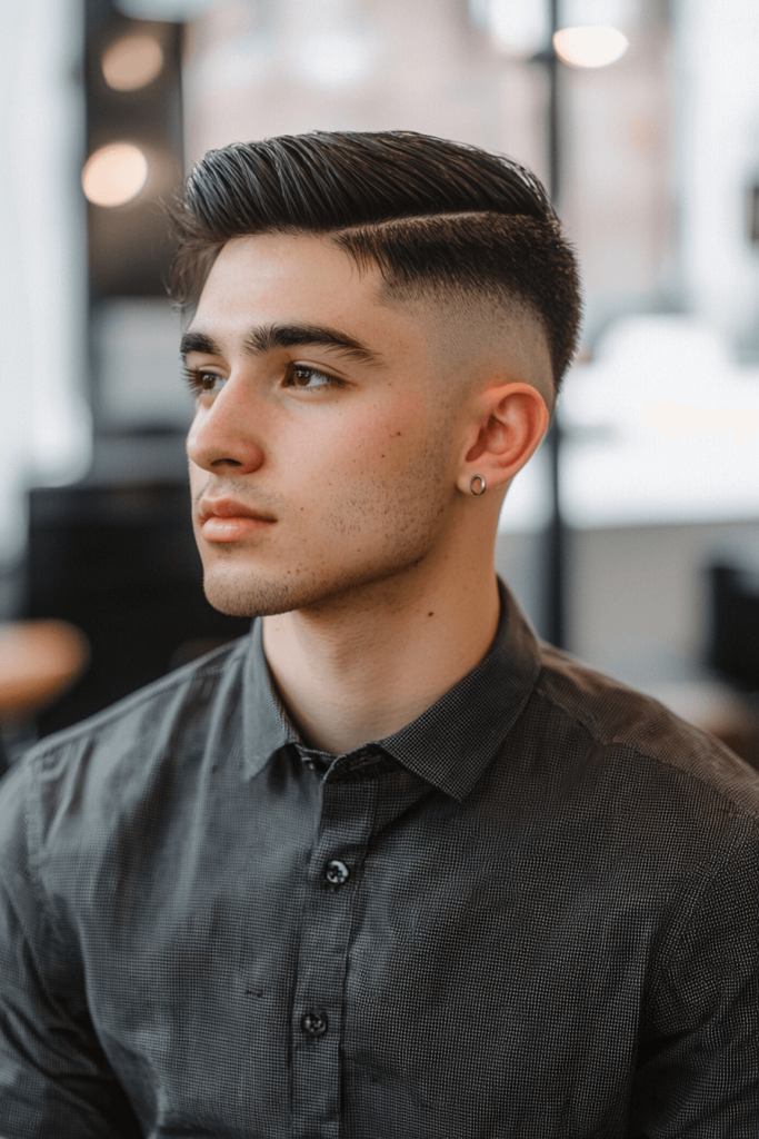 Mid Taper Fade with Temple Fade Touch