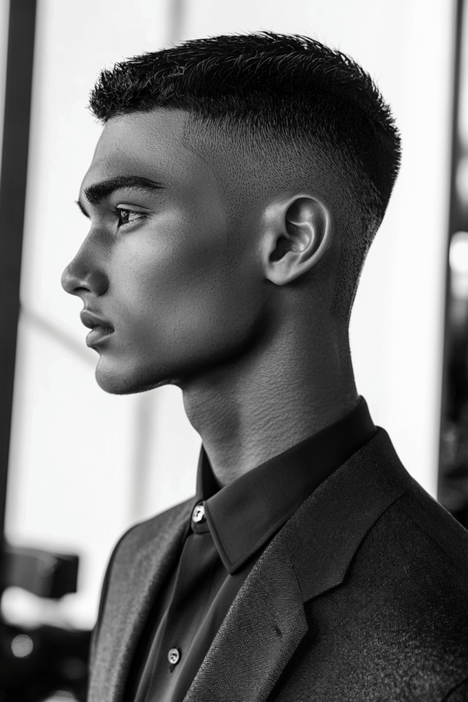 Mid Taper Fade with Temple Fade Touch for Men