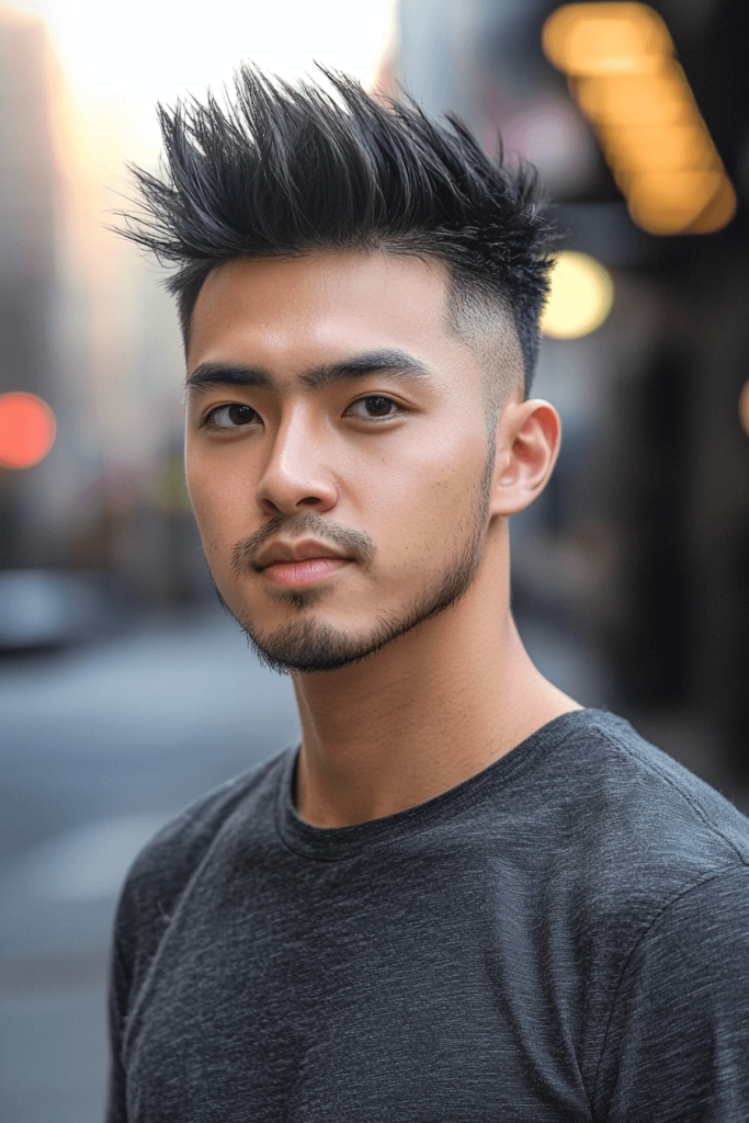 Mid Taper Fade with Spiky Top for men