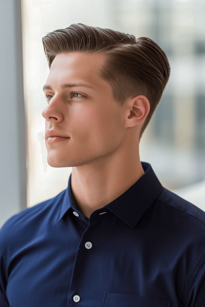 Mid Taper Fade with Comb-Over