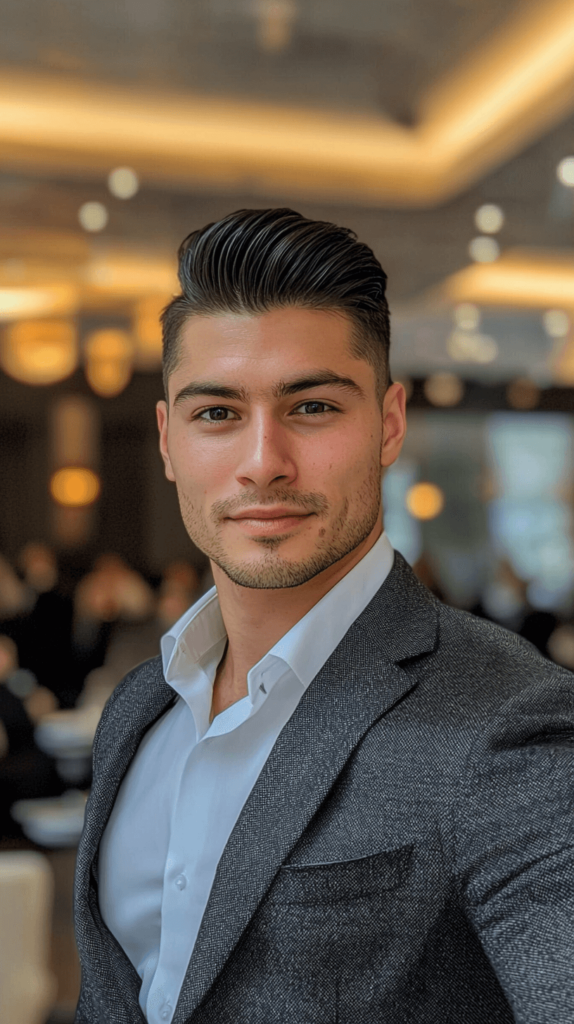 Classic Slicked Back Men's Valentine's Day Hairstyle