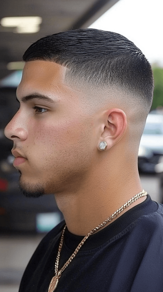 Temple Fade Buzz Cut for men