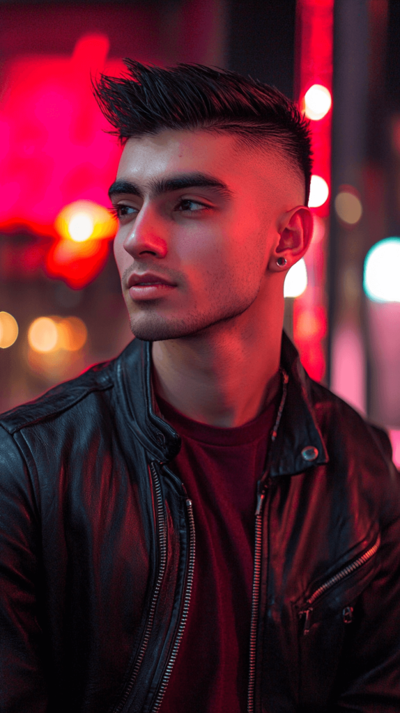 High Fade with Textured Spikes Hairstyle for Men
