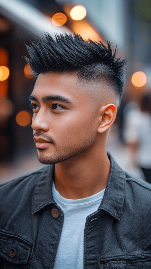 High Fade with Textured Spikes Hairstyle for Men