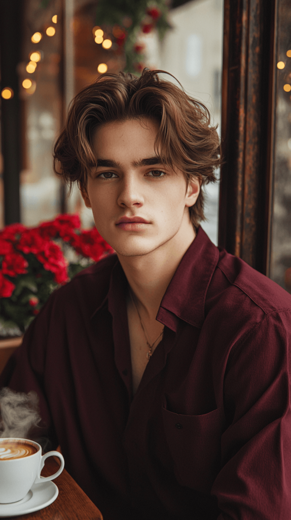 Mid-Length Hair with Curtain Bangs for Men