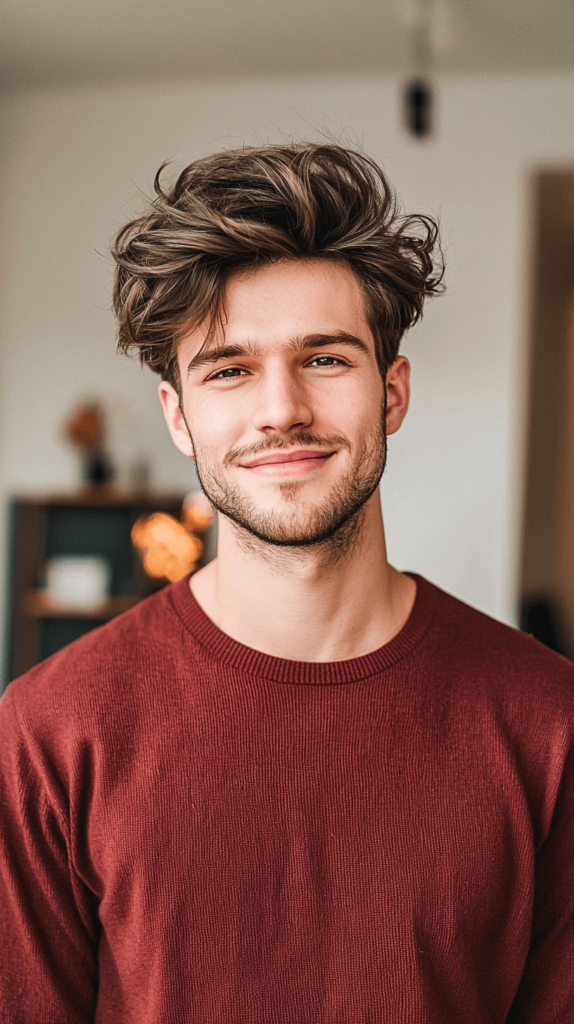 Messy Textured Quiff Men's Valentine's Day Hairstyle