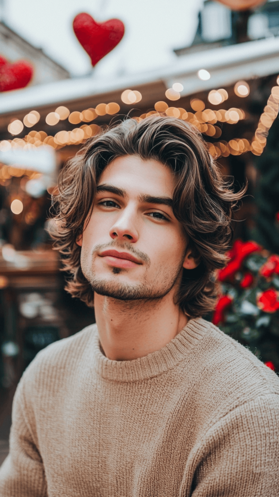 Men's Valentine's Day Tousled Waves Hairstyle