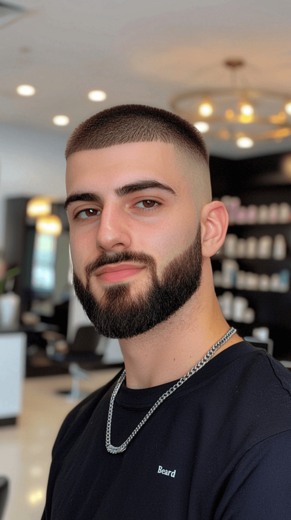 Buzz Cut with Beard Fade