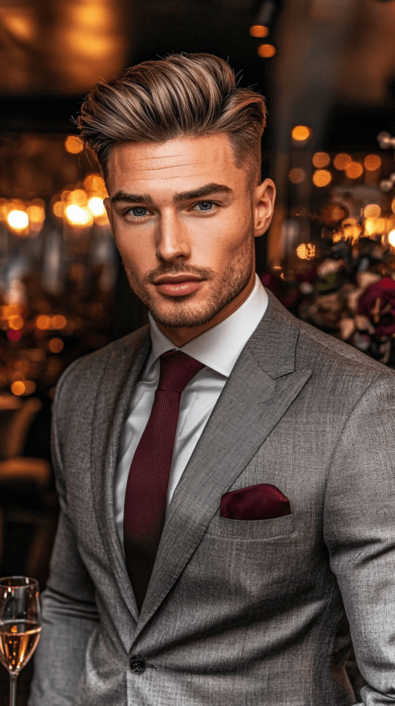 Pompadour Fade Men's Hairstyle for Valentine's Day