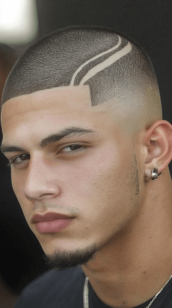 Buzz Cut with Design Fade