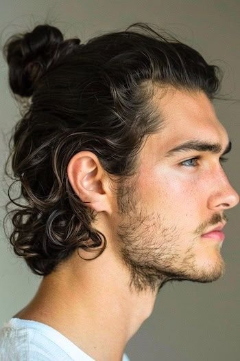 11. Half Up Half Down Curls Hairstyle for Men