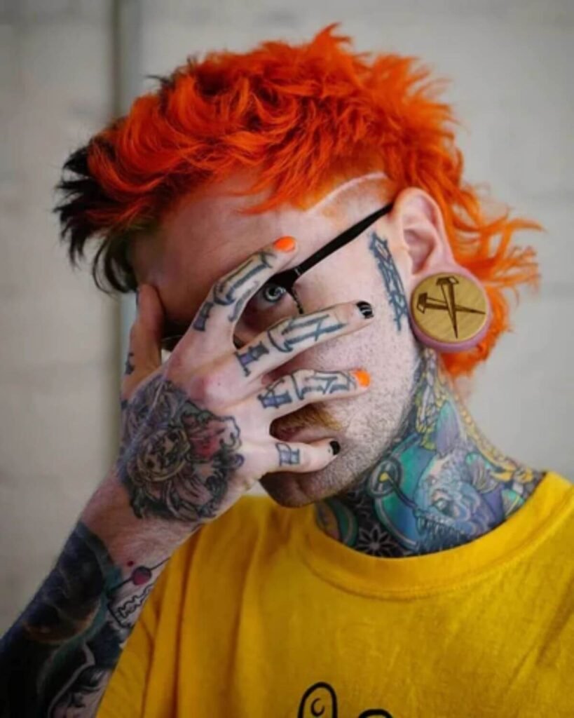 Colored Mullet Hairstyle for Men