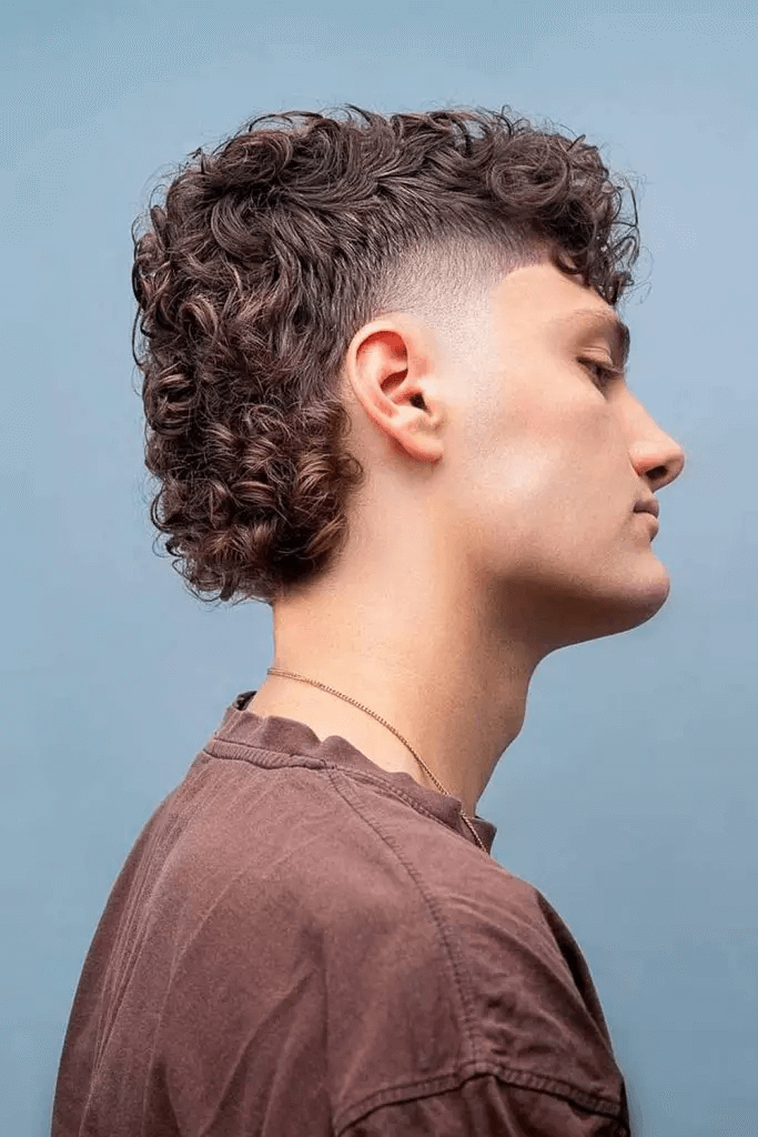 12. Curly Mullet Hairstyle for Men