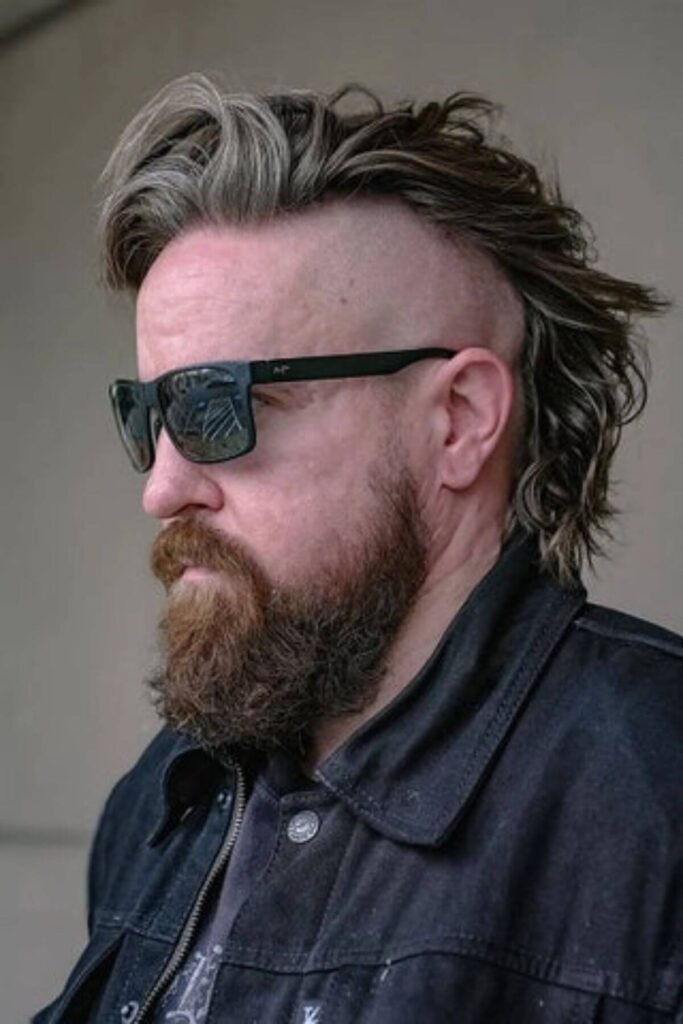 Burst Fade Mullet Comb Over for Men