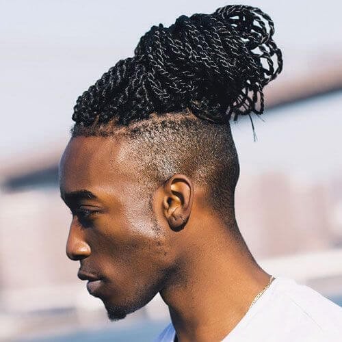 14. Men Curly Twists with Undercut Hairstyle