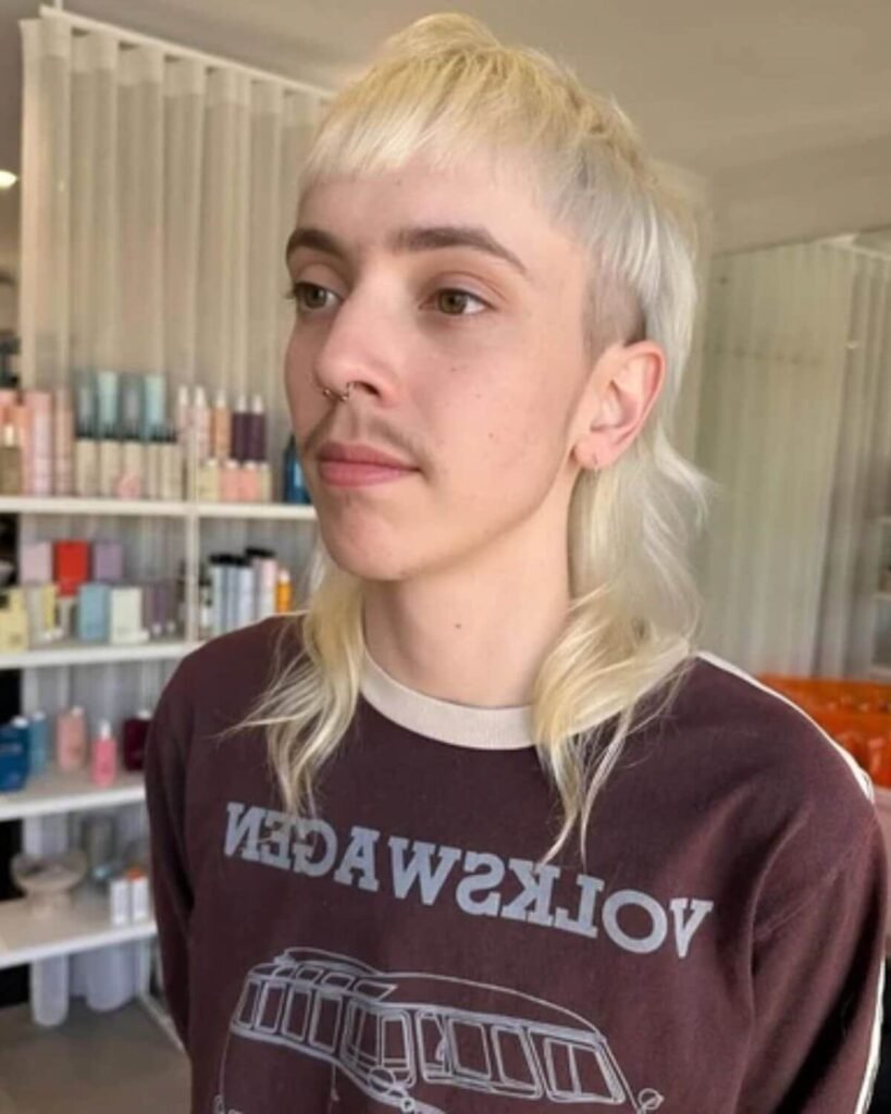 Modern Mullet Blonde Hair for Men