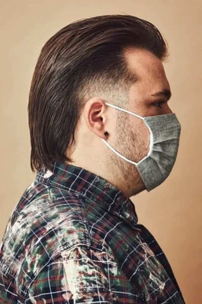 Slicked-Back Short Mullet for Men