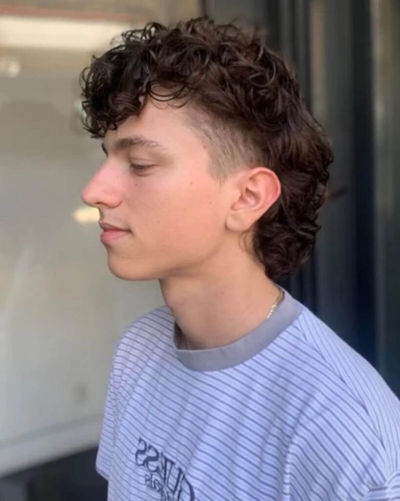 Modern Mullet with Wavy Hair for Men