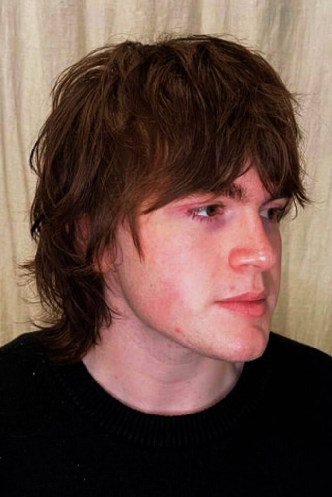Long Straight Hair Mullet Haircut for Men