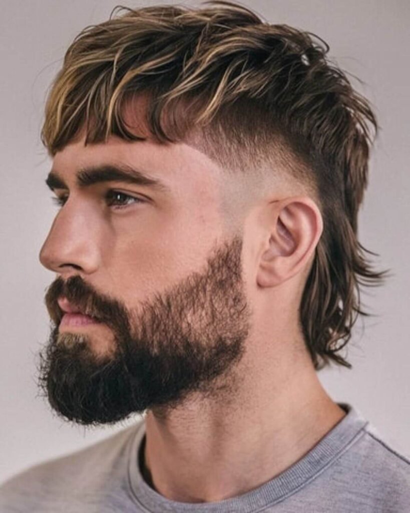 Medium Length Modern Mullet for Men