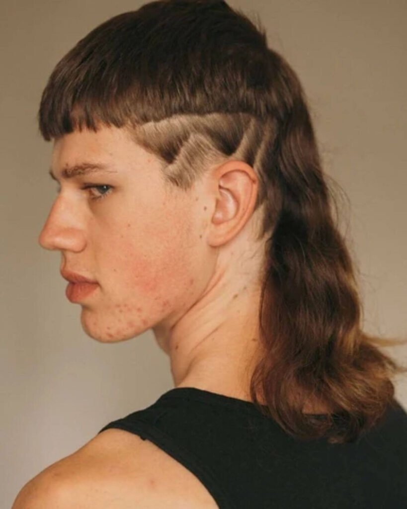 Modern Mullet with Design for Men