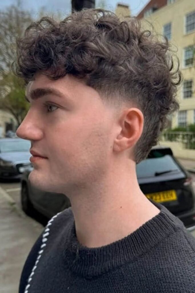 Curly Short Mullet for Men