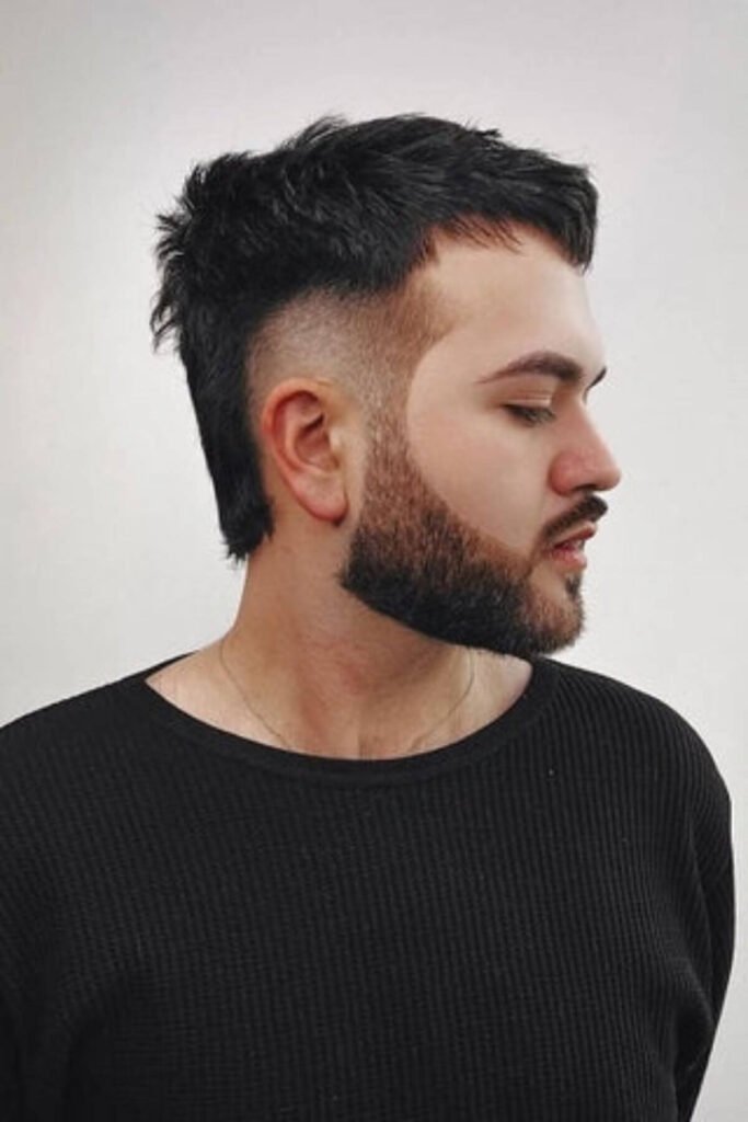 Taper Burst Fade Mullet for Men