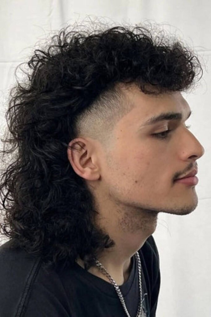 Curly Mullet Hair Long for Men