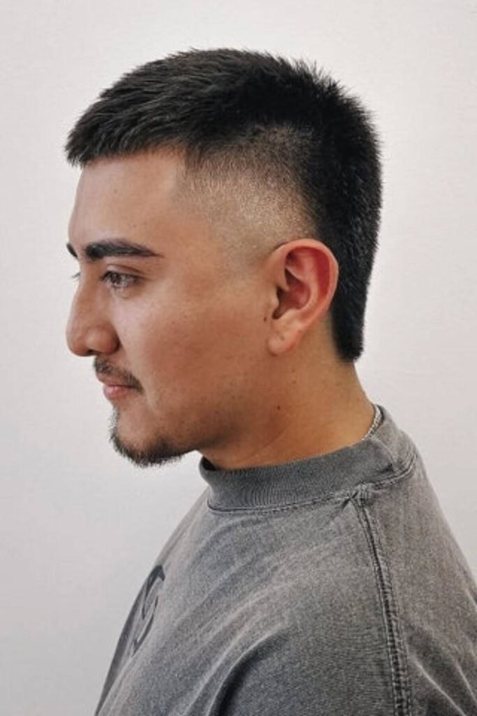 Buzz Cut Burst Fade Mullet for Men