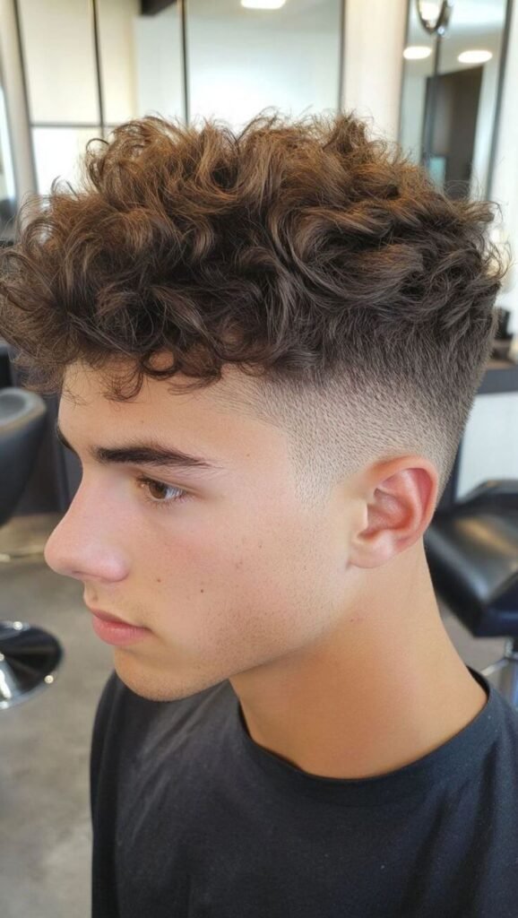 7. Curly Faux Hawk Hairstyle for Men
