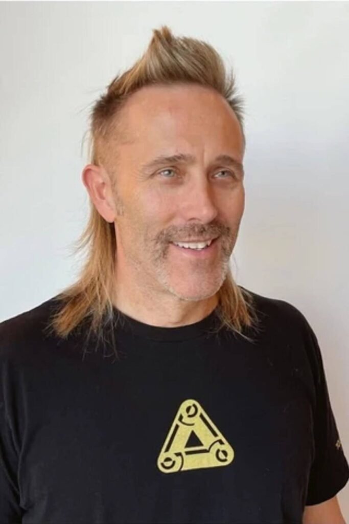 Blonde Burst Fade Mullet Men