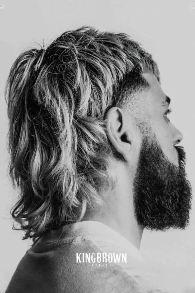 burst fade mullet for men